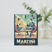 Martini Space Travel Posters Flight Crew Postkarte (Stehend Vorderseite)