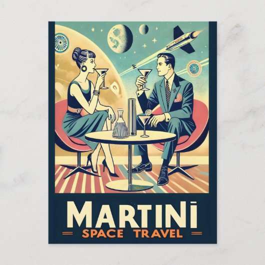 Martini Space Travel Posters Flight Crew Postkarte (Vorderseite)