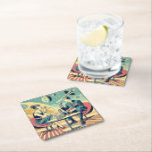 Martini Space Travel Posters Flight Crew Rechteckiger Pappuntersetzer (Vor Ort)