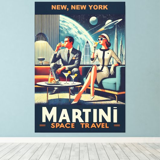 Martini Space Travel Posters New, New York Leinwanddruck (Insitu (Holzboden))