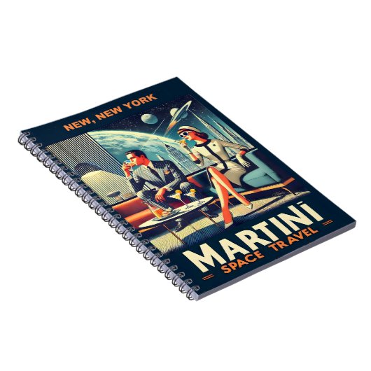 Martini Space Travel Posters New, New York Notizblock (Rechte Seite)