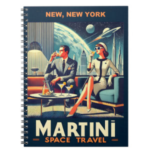 Martini Space Travel Posters New, New York Notizblock