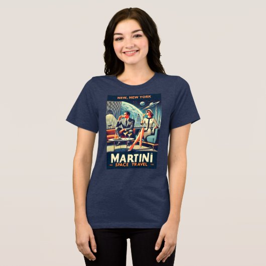 Martini Space Travel Posters New, New York Tri-Blend Shirt (Vorderseite voll)