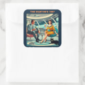 Martini Space Travel Posters The Martini's 1957 Quadratischer Aufkleber (Tasche)