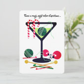 Martini Strickfaser Weihnachtskarte Feiertagskarte (Stehend Vorderseite)