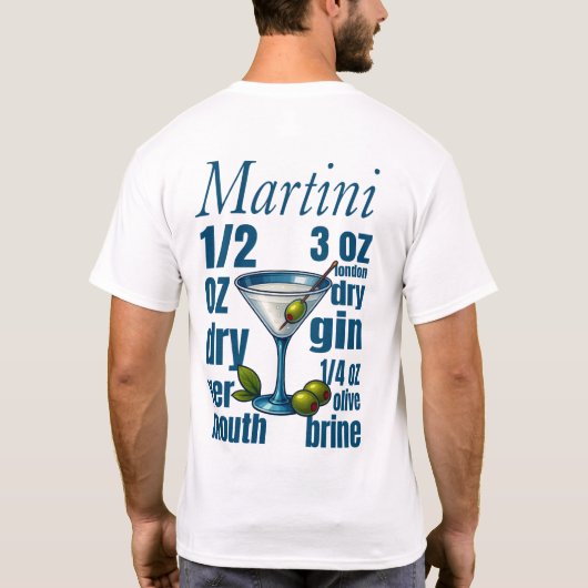 Martini T-Shirt – Classic Gin or Vodka Cocktail (Rückseite)