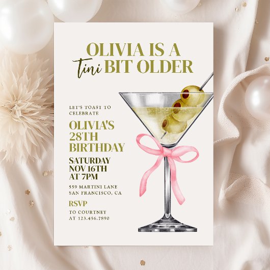 Martini Themed Birthday Invite, ein Tini-bisschen  Einladung