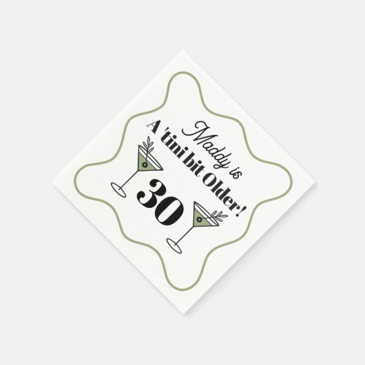 Martini-Themed Birthday Napkins Serviette (Ecke)