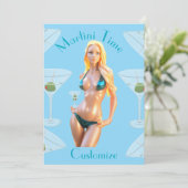 Martini time Bikini Babe Thunder_Cove  Einladung (Stehend Vorderseite)