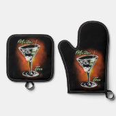 Martini Time Ofenhandschuh & Topflappen-Set (Vorderseite)