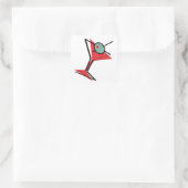 Martini Time rechts Quadratischer Aufkleber (Tasche)