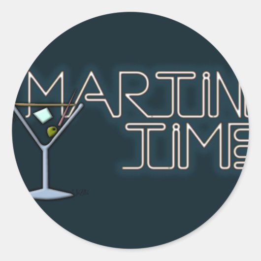 Martini Time Runder Aufkleber (Vorderseite)