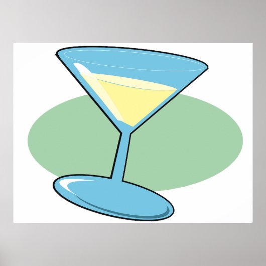 Martini trinken in einem Glasposter Poster (Vorne)