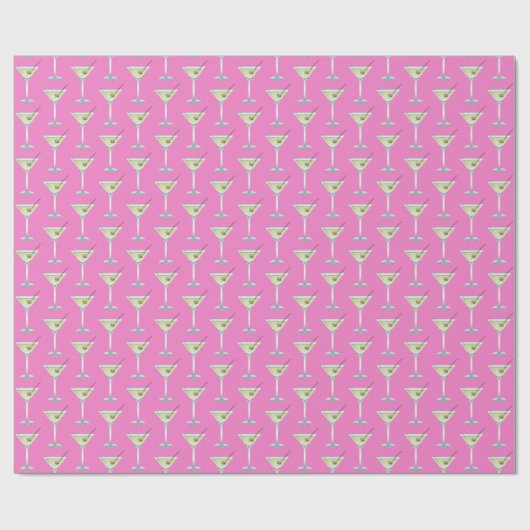 Martini trinkt pink geschenkpapier (Flach)