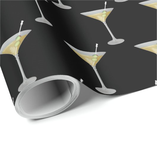 Martini trinkt schwarz geschenkpapier (Rolleneckpunkt)