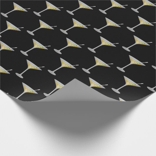 Martini trinkt schwarz geschenkpapier (Ecke)