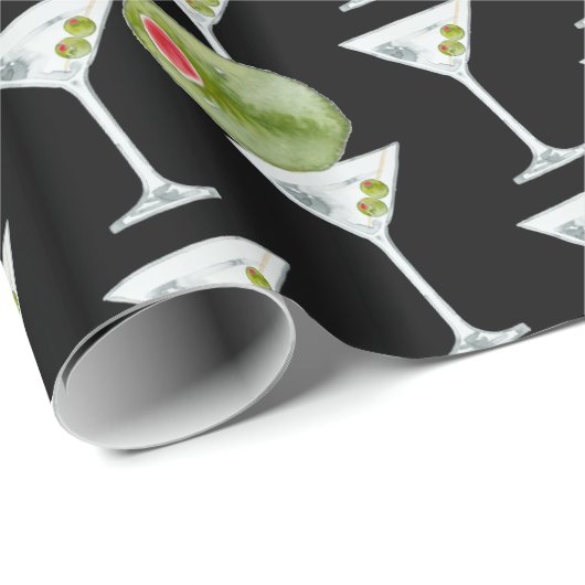Martini und Olive Geschenkpapier (Rolleneckpunkt)
