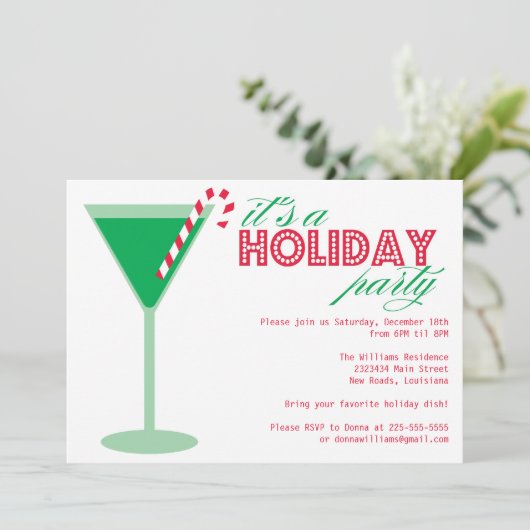 Martini-Urlaub Einladung (Stehend Vorderseite)