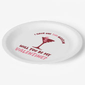 Martini Valentine Chic & Trendy Galentines Day Pappteller (Schrägansicht)