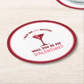  Martini Valentine Chic & Trendy Galentines Day Runder Pappuntersetzer (Angewinkelt)
