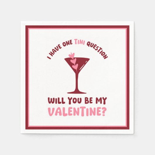  Martini Valentine Chic & Trendy Galentines Day Serviette (Vorderseite)