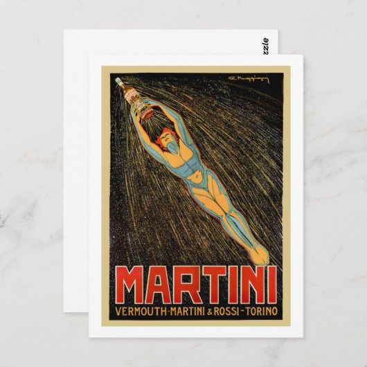 Martini Vermouth Postkarte (Vorne/Hinten)