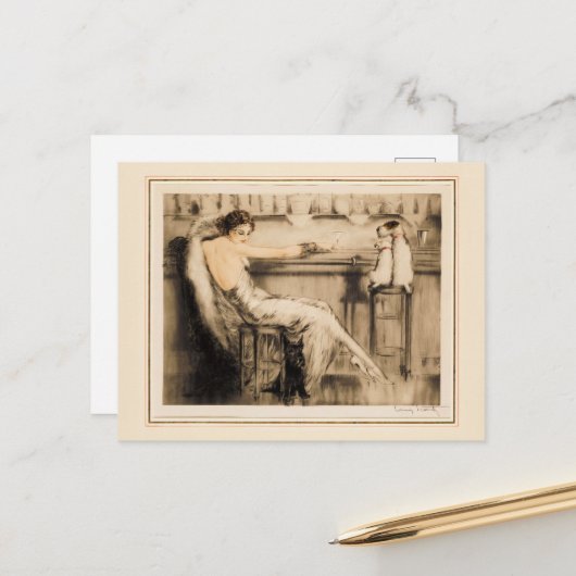 Martini von Louis Icart Postkarte (Vorderseite/Rückseite Beispiel)