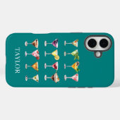 Martini-Wahnsinn-Monogramm Case-Mate iPhone Hülle (Rückseite (Horizontal))