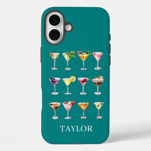Martini-Wahnsinn-Monogramm Case-Mate iPhone Hülle (Rückseite)