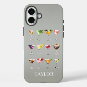 Martini-Wahnsinn-Monogramm iPhone 16 Plus Hülle