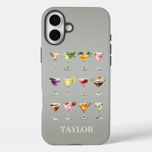 Martini-Wahnsinn-Monogramm Case-Mate iPhone Hülle (Rückseite)