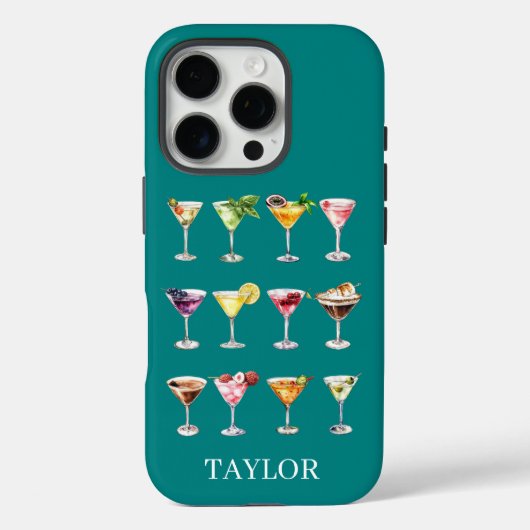 Martini-Wahnsinn-Monogramm Case-Mate iPhone Hülle (Rückseite)