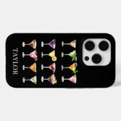 Martini-Wahnsinn-Monogramm Case-Mate iPhone Hülle (Rückseite (Horizontal))