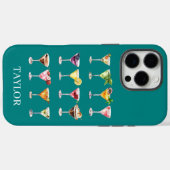 Martini-Wahnsinn-Monogramm Case-Mate iPhone Hülle (Rückseite (Horizontal))