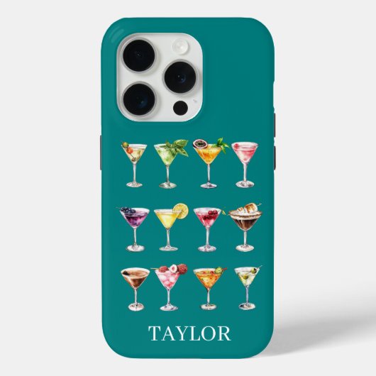 Martini-Wahnsinn-Monogramm Case-Mate iPhone Hülle (Rückseite)