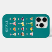 Martini-Wahnsinn-Monogramm Case-Mate iPhone Hülle (Rückseite (Horizontal))