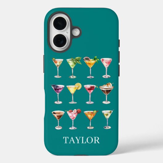 Martini-Wahnsinn-Monogramm Case-Mate iPhone Hülle (Rückseite)
