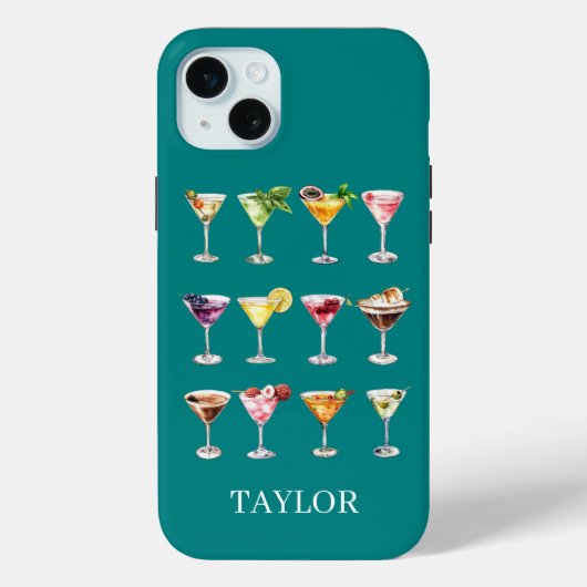 Martini-Wahnsinn-Monogramm Case-Mate iPhone Hülle (Rückseite)