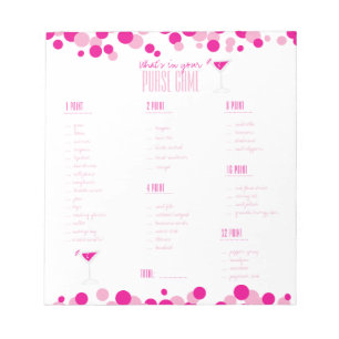 Martini Was gibt es in Ihrem Purse Bridal Game Not Notizblock