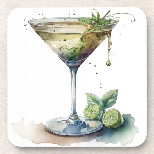 MARTINI-WASSERGLAS GETRÄNKEUNTERSETZER (Vorderseite)