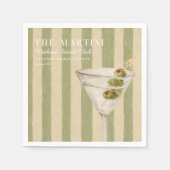 Martini Weekend Social Club Green Stripes Serviette (Vorderseite)