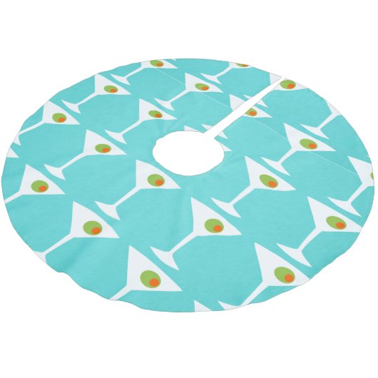 Martini Weihnachtsbaumrock (Türkis) Polyester Weihnachtsbaumdecke (Schrägansicht)