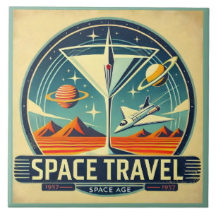 Martini Weltraum Reise 1957 New Worlds Logo Fliese