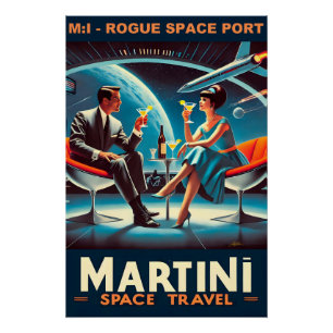 Martini Weltraum-Reiseplakat Rogue Weltraumhafen Poster