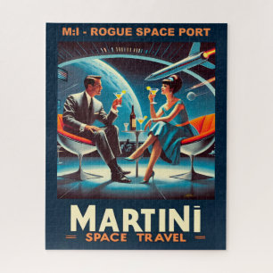 Martini Weltraum-Reiseplakat Rogue Weltraumhafen Puzzle