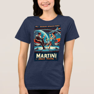 Martini Weltraum-Reiseplakat Rogue Weltraumhafen Tri-Blend Shirt
