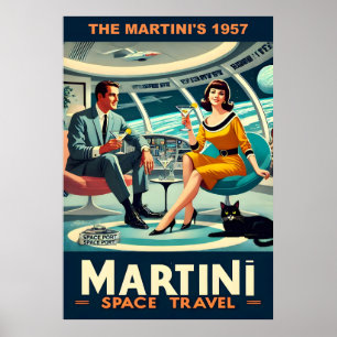 Martini Weltraum-Reiseplakate Die Martini's 1957 Poster