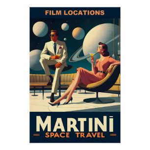 Martini Weltraum-Reiseplakate Film Locations Poster