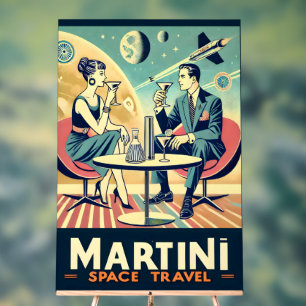 Martini Weltraum-Reiseplakate Flugpersonal Acrylschild