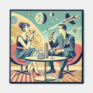 Martini Weltraum-Reiseplakate Flugpersonal Magnet
